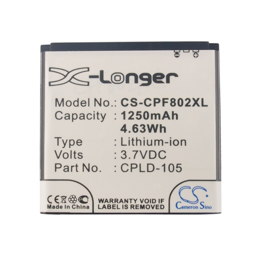 CS-CPF802XL etiqueta frontal 1250mAh 3,7VDC CPLD-105 Li-ion Cameron Sino