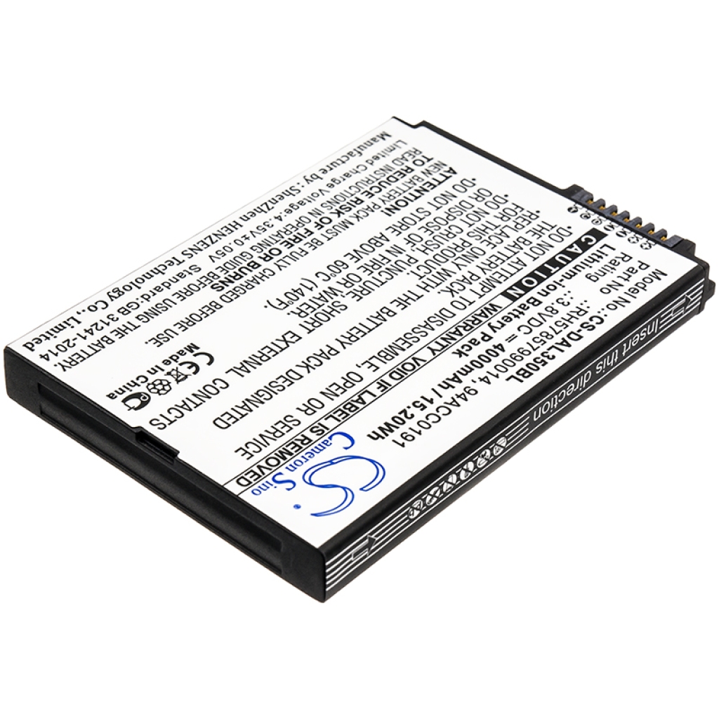 Vista de etiqueta: CS-DAL350BL, 3,8VDC 4000mAh 15,20Wh, Lithium-ion Battery Pack