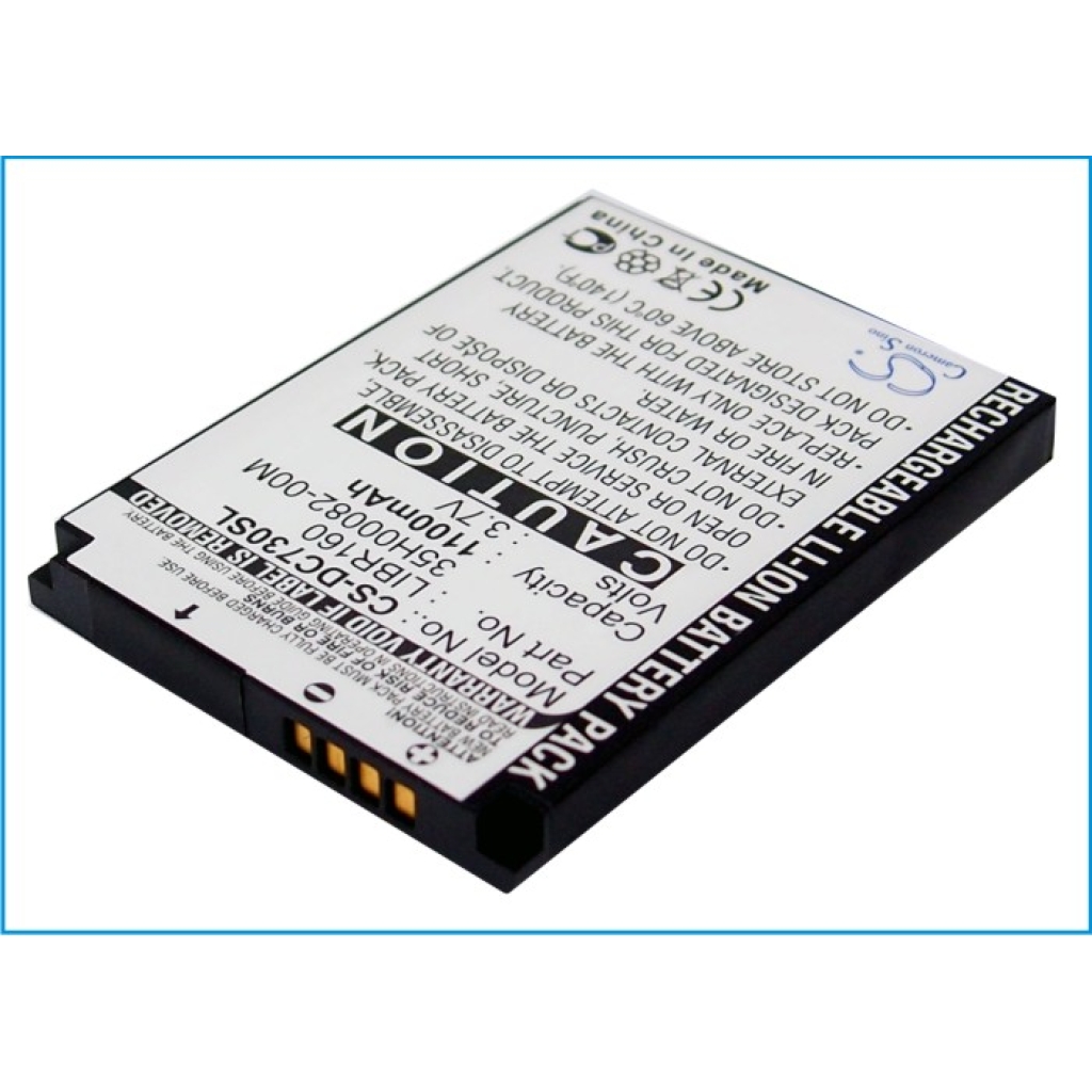 Cameron Sino CS-DC730SL vista de etiqueta frontal: Rechargeable Li-ion Battery Pack, 1100mAh 3,7V