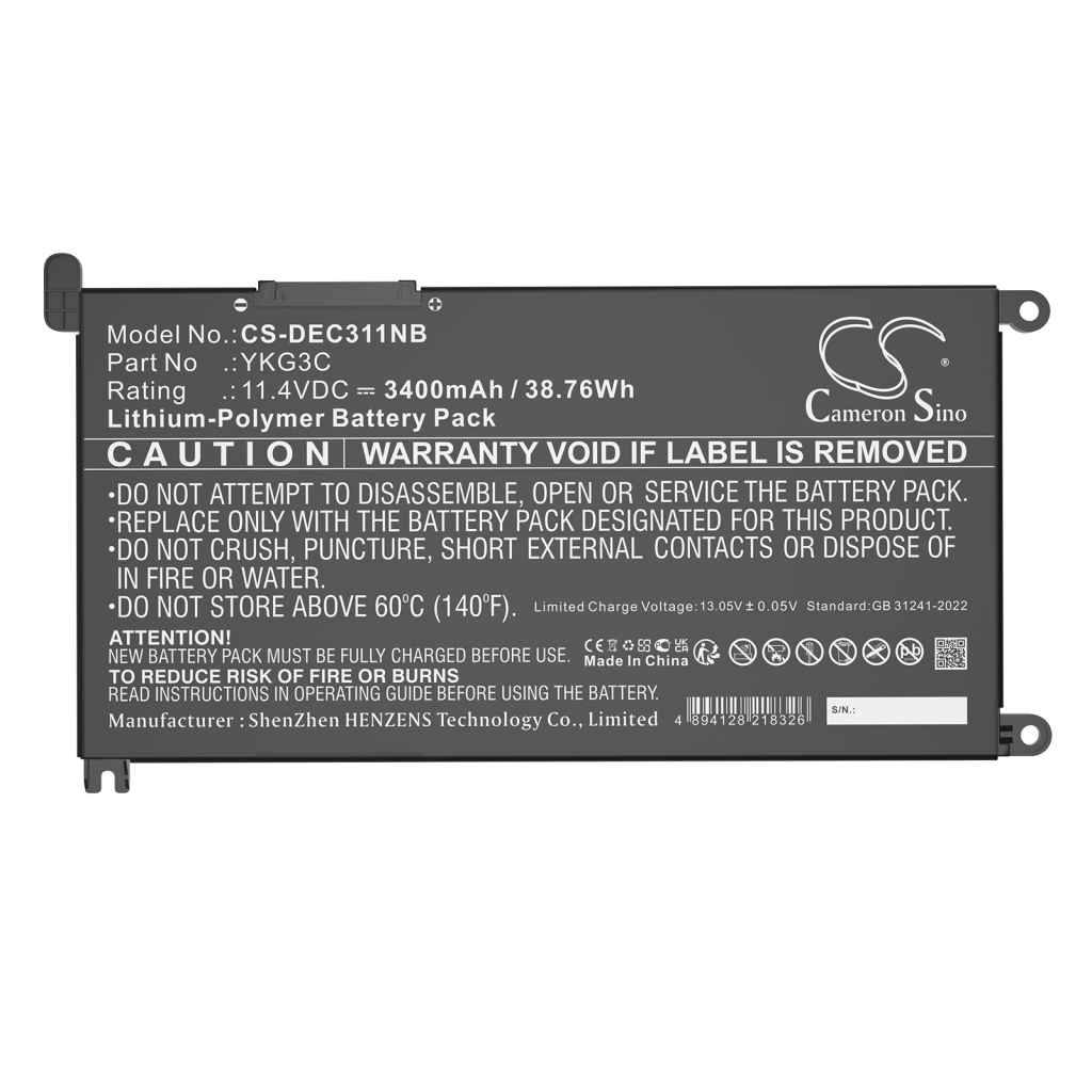 Battery Replaces 0YKG3C