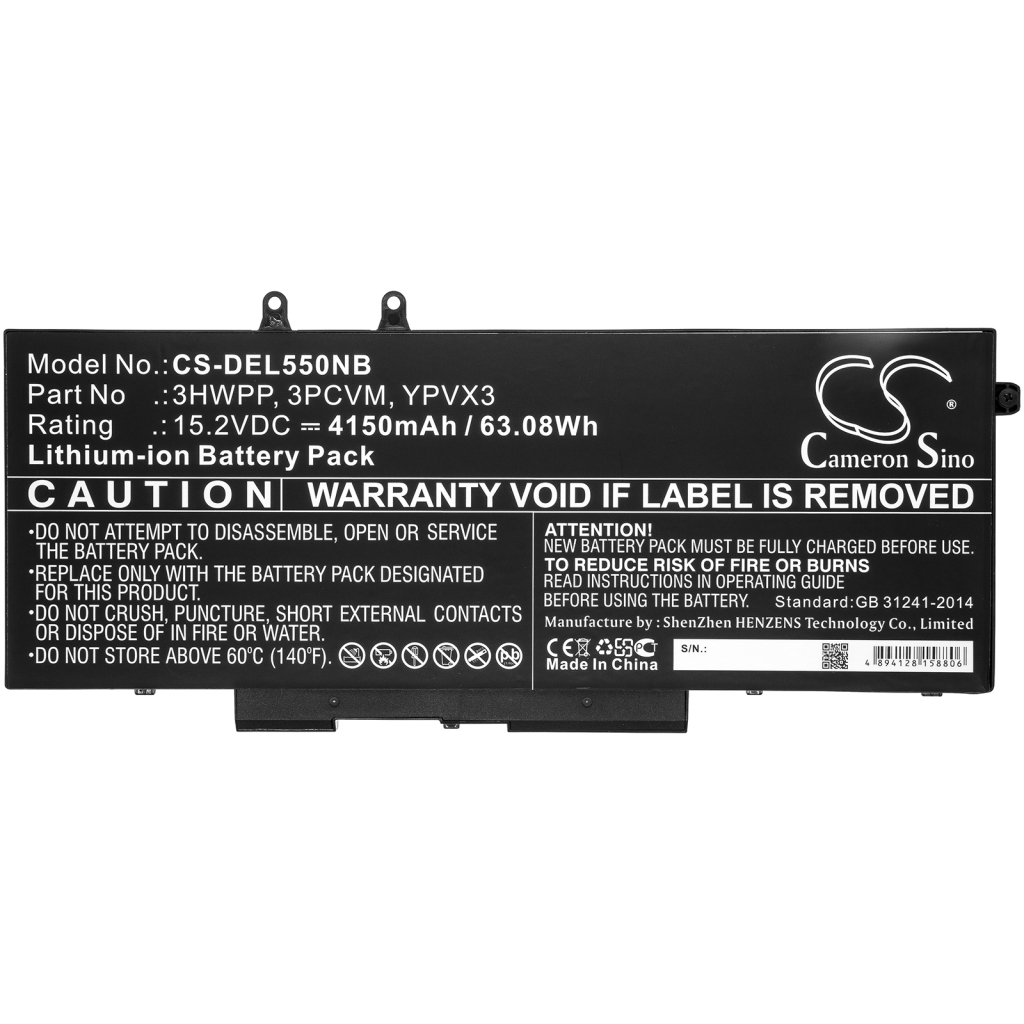 Batería compatible con DELL CS-DEL550NB