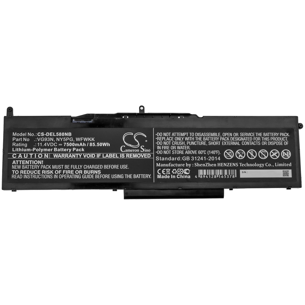Batería para portátil DELL CS-DEL580NB
