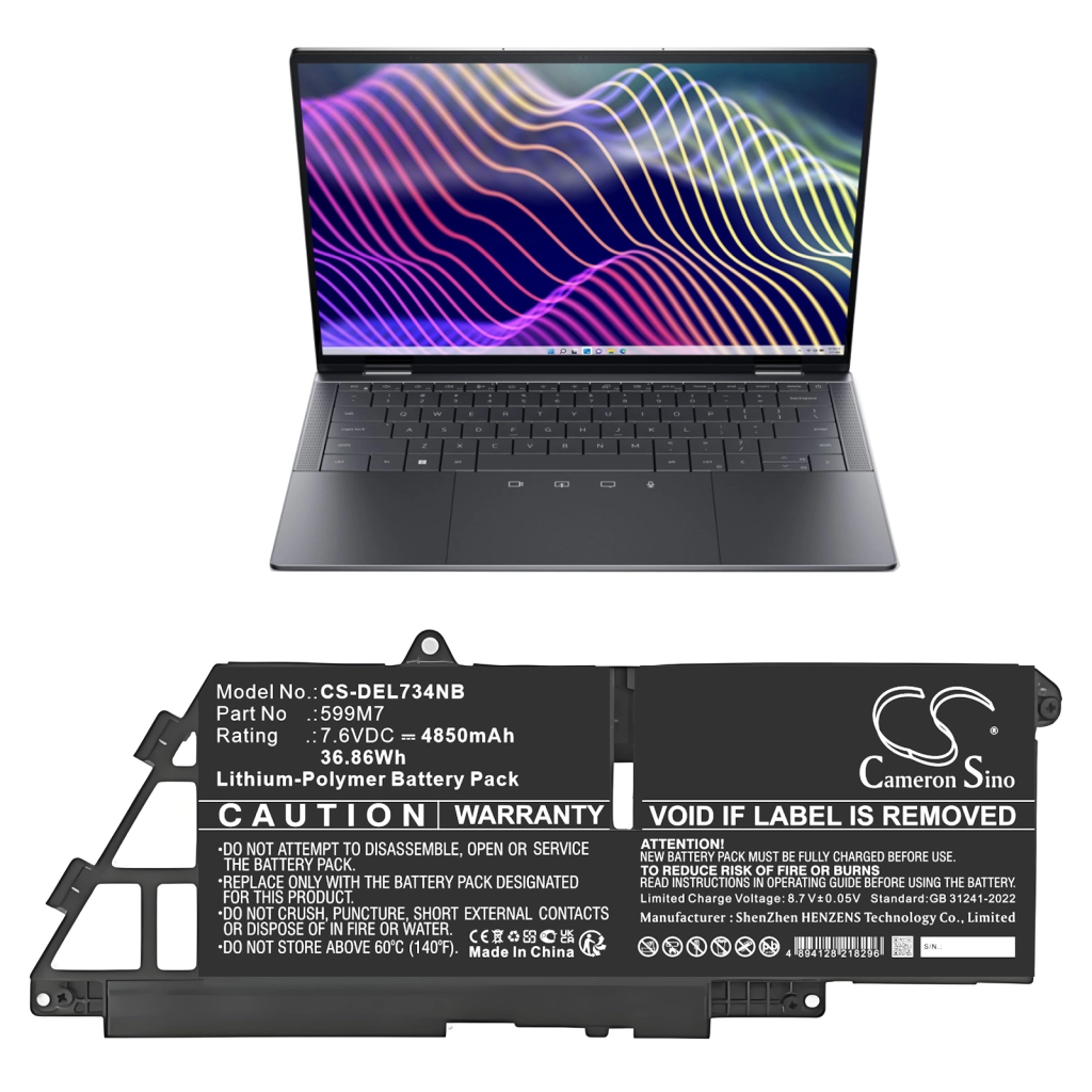 Batería para portátil DELL CS-DEL734NB
