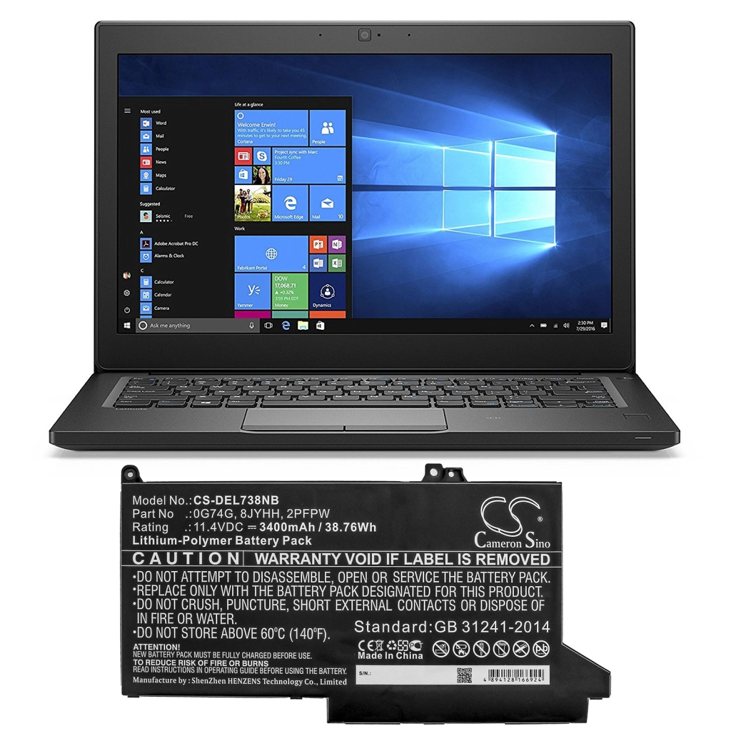 Notebook battery DELL N001L7280-D2506CN