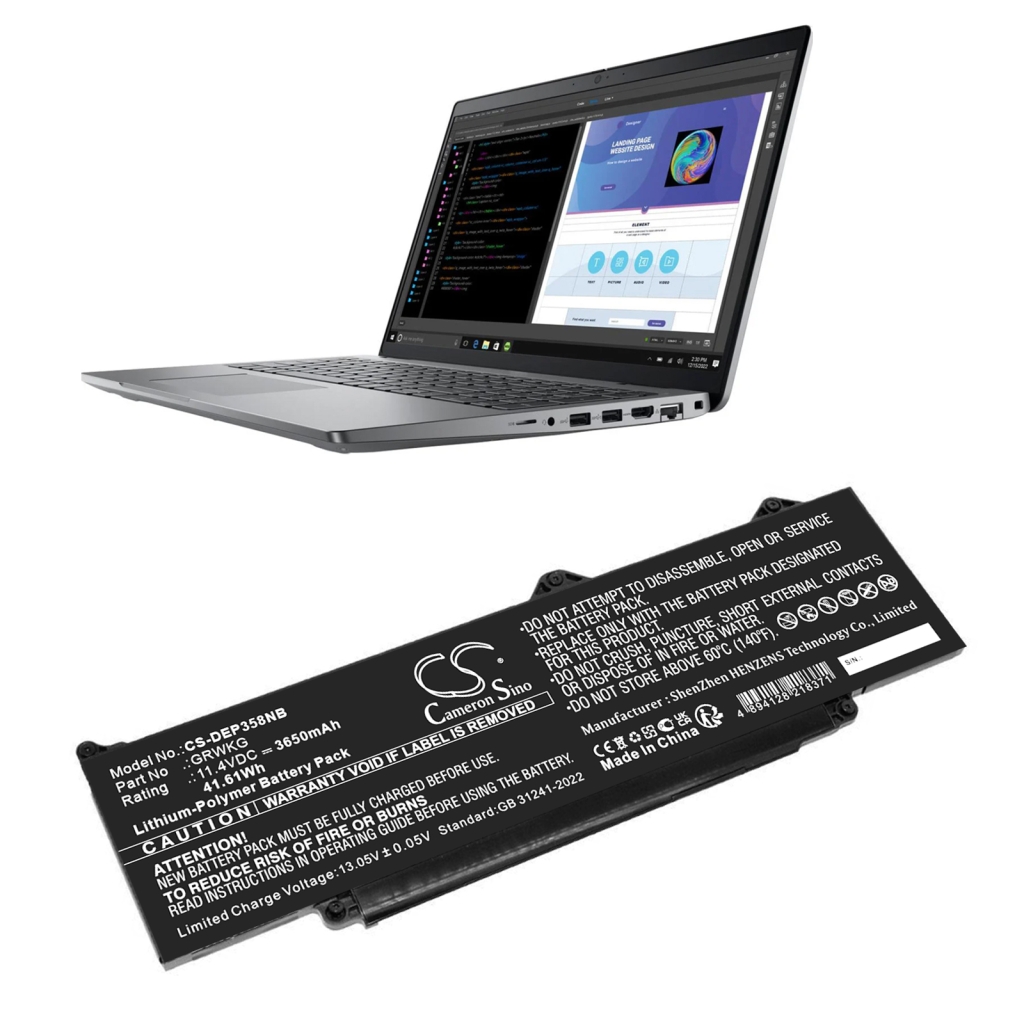 Notebook battery DELL CS-DEP358NB