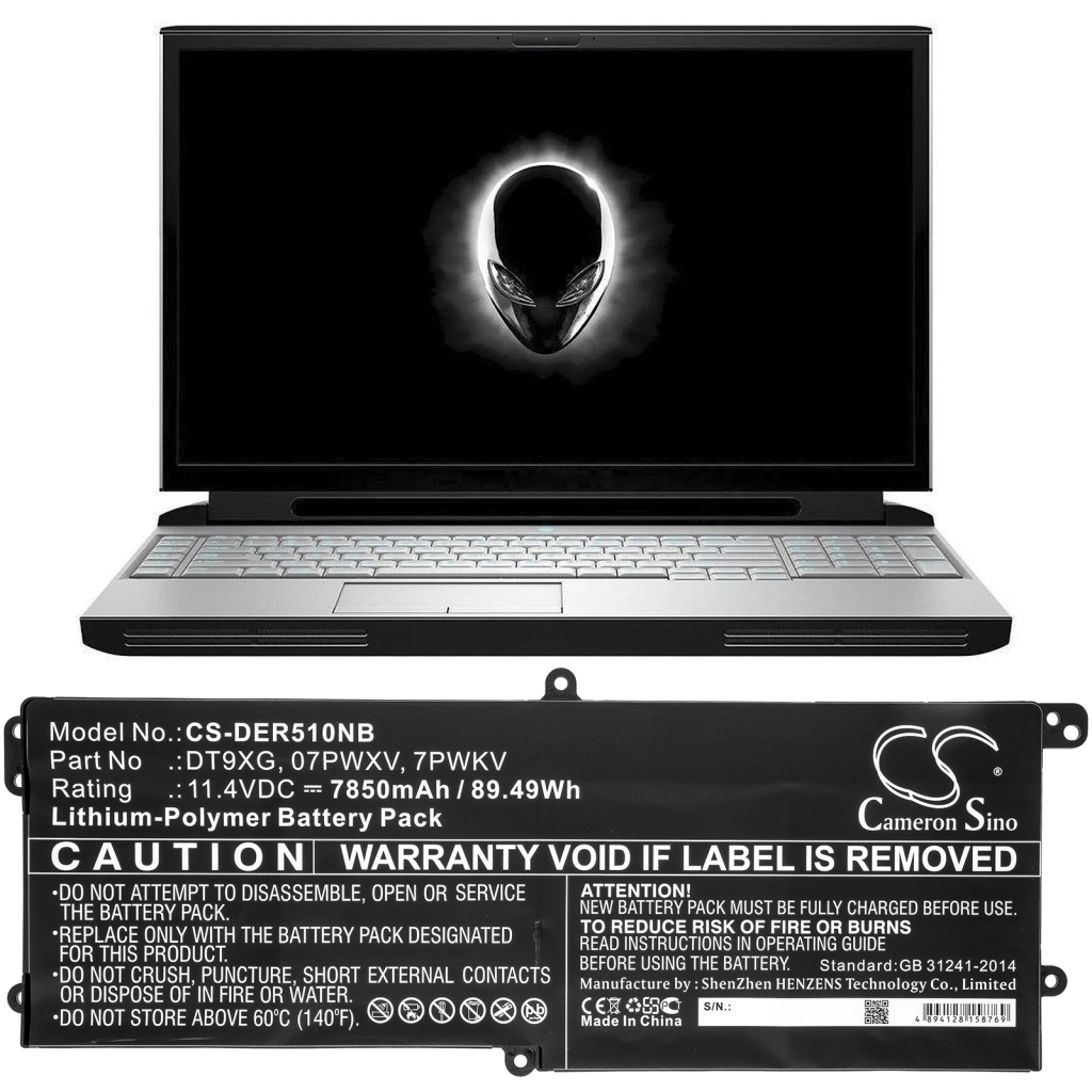 Batería para portátil DELL CS-DER510NB