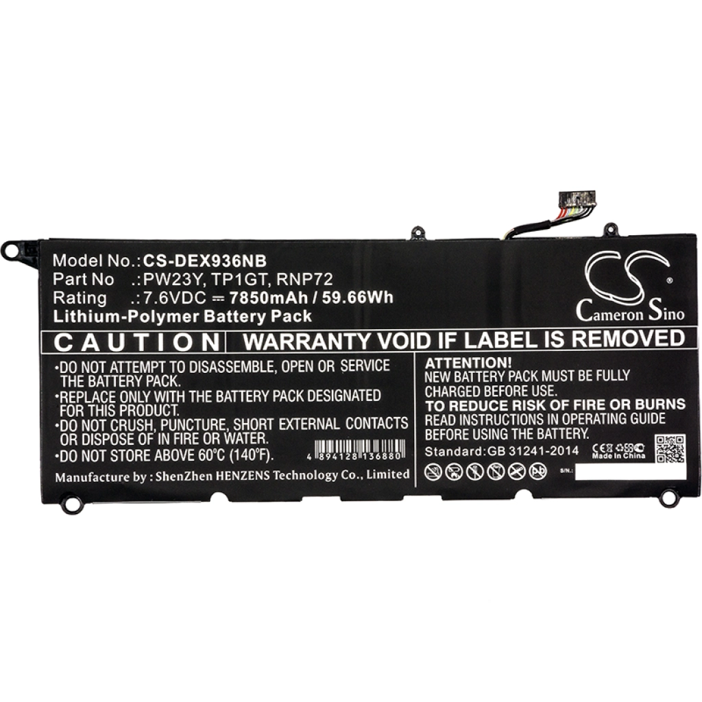 Batería para portátil DELL CS-DEX936NB