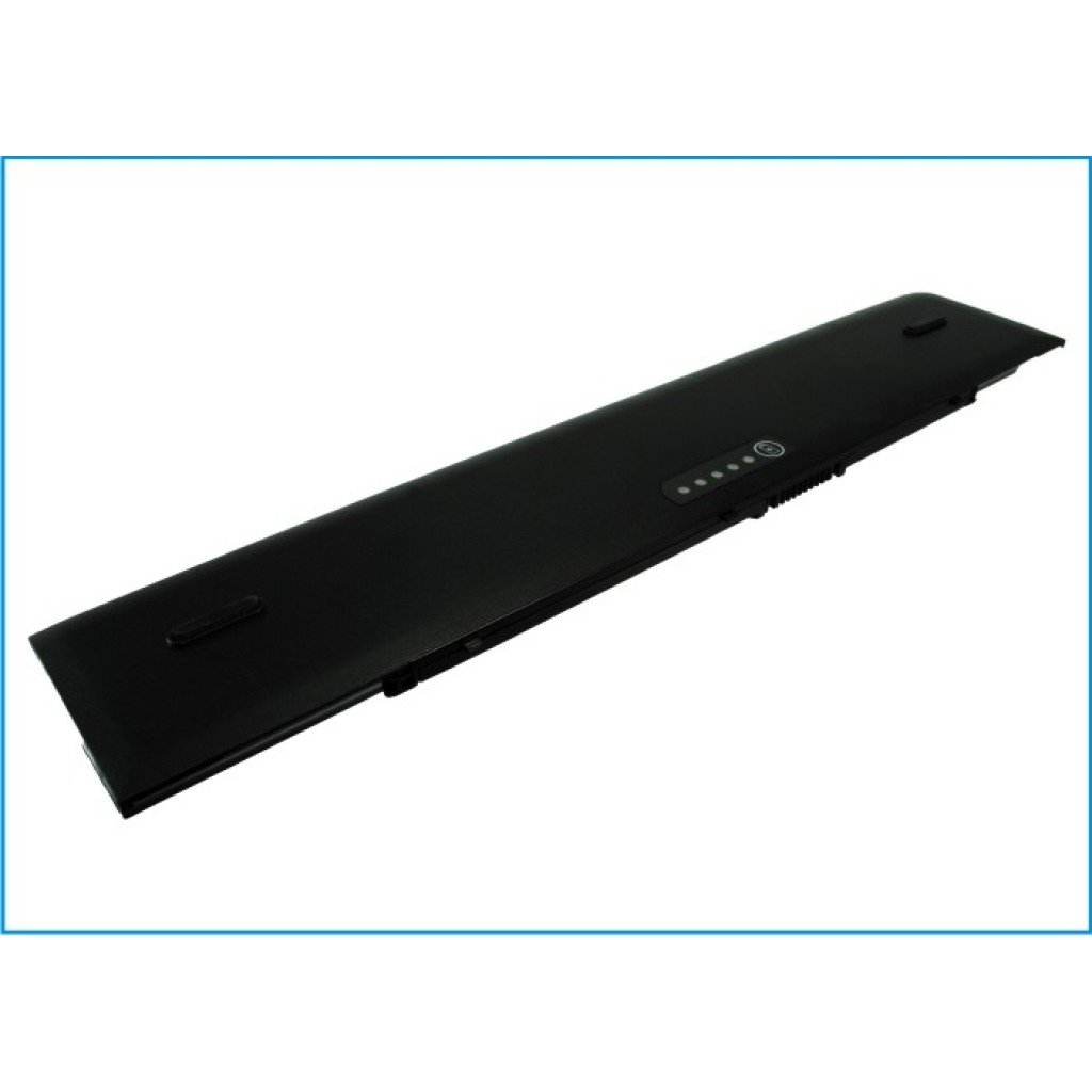 Long side of ultra-thin black Dell laptop battery with tapered wedge profile