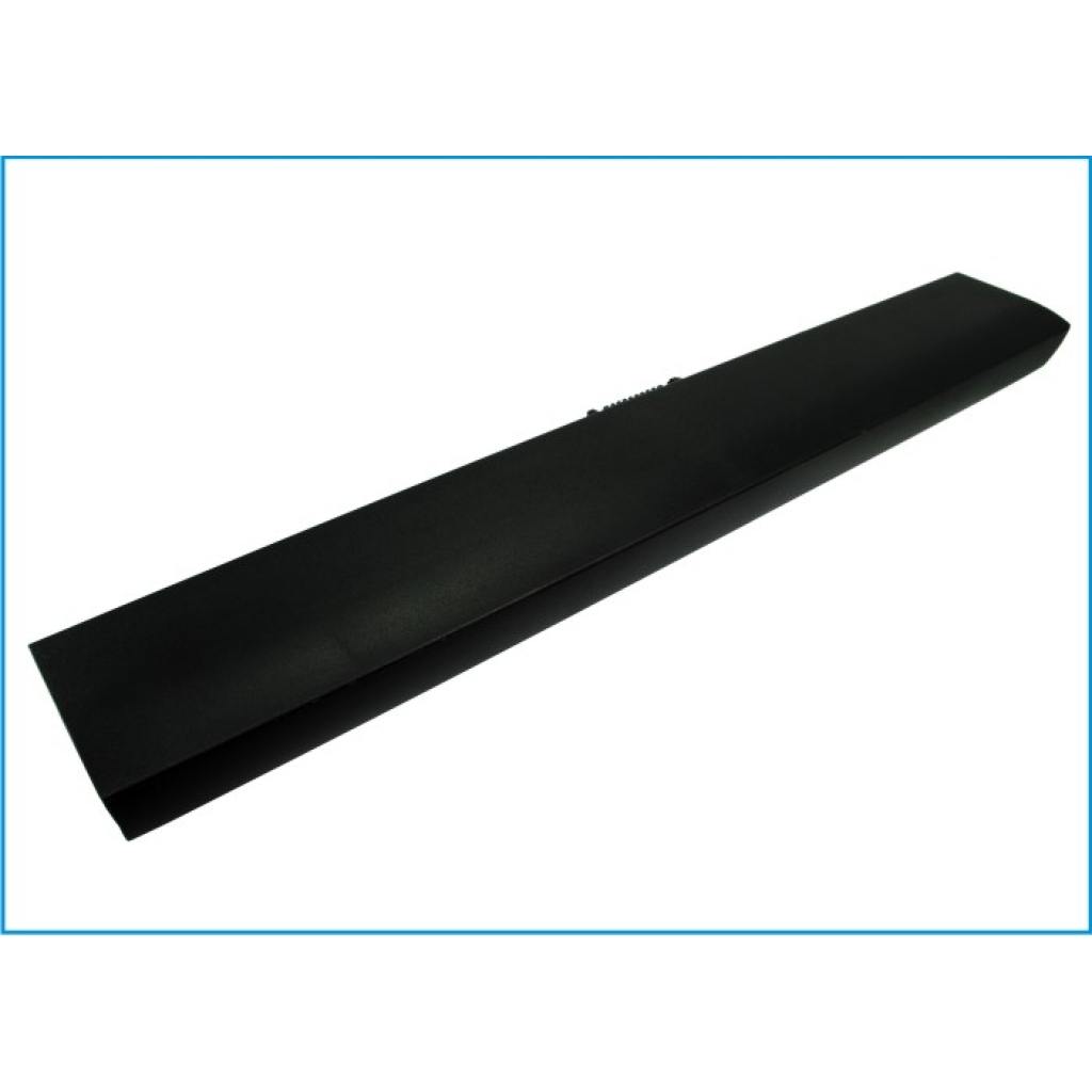 Top of ultra-thin black Dell laptop battery with LED charge indicators