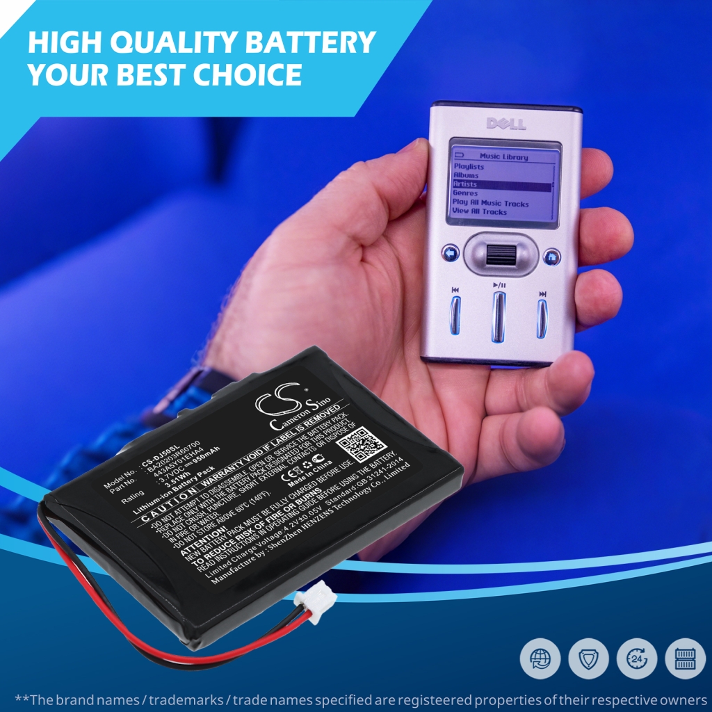 Batería compatible con DELL CS-DJ50SL
