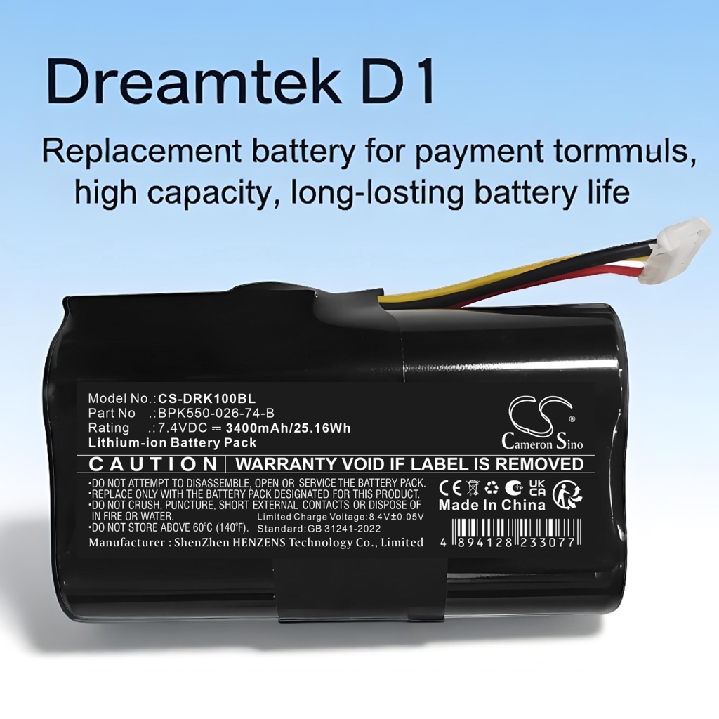 Battery compatible with Payment Terminal Battery