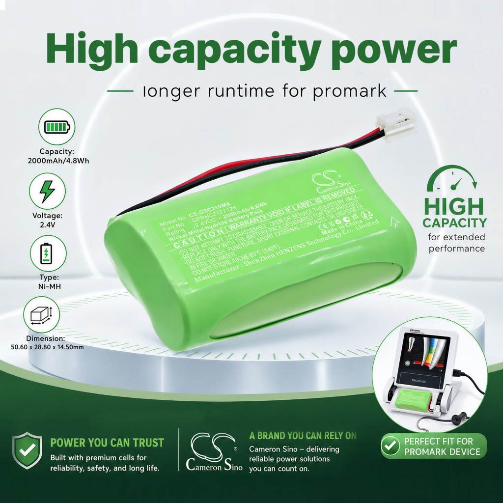 Baterías compatible con DentSply ProMark Endodontic Apex Locator CS-DSC210MX