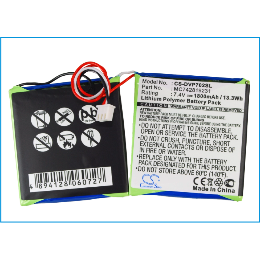 Batteries DVD Player Battery CS-DVP702SL