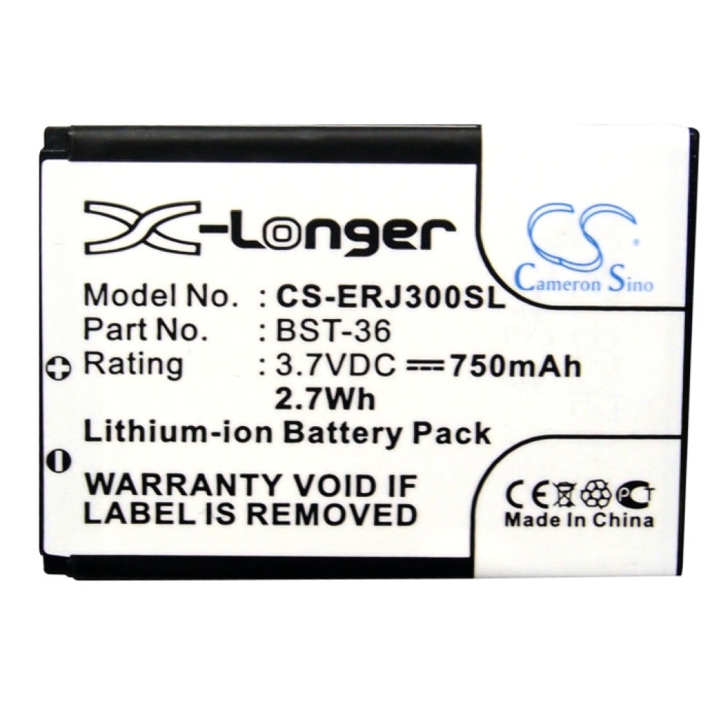 Batería compatible con Sony Ericsson CS-ERJ300SL