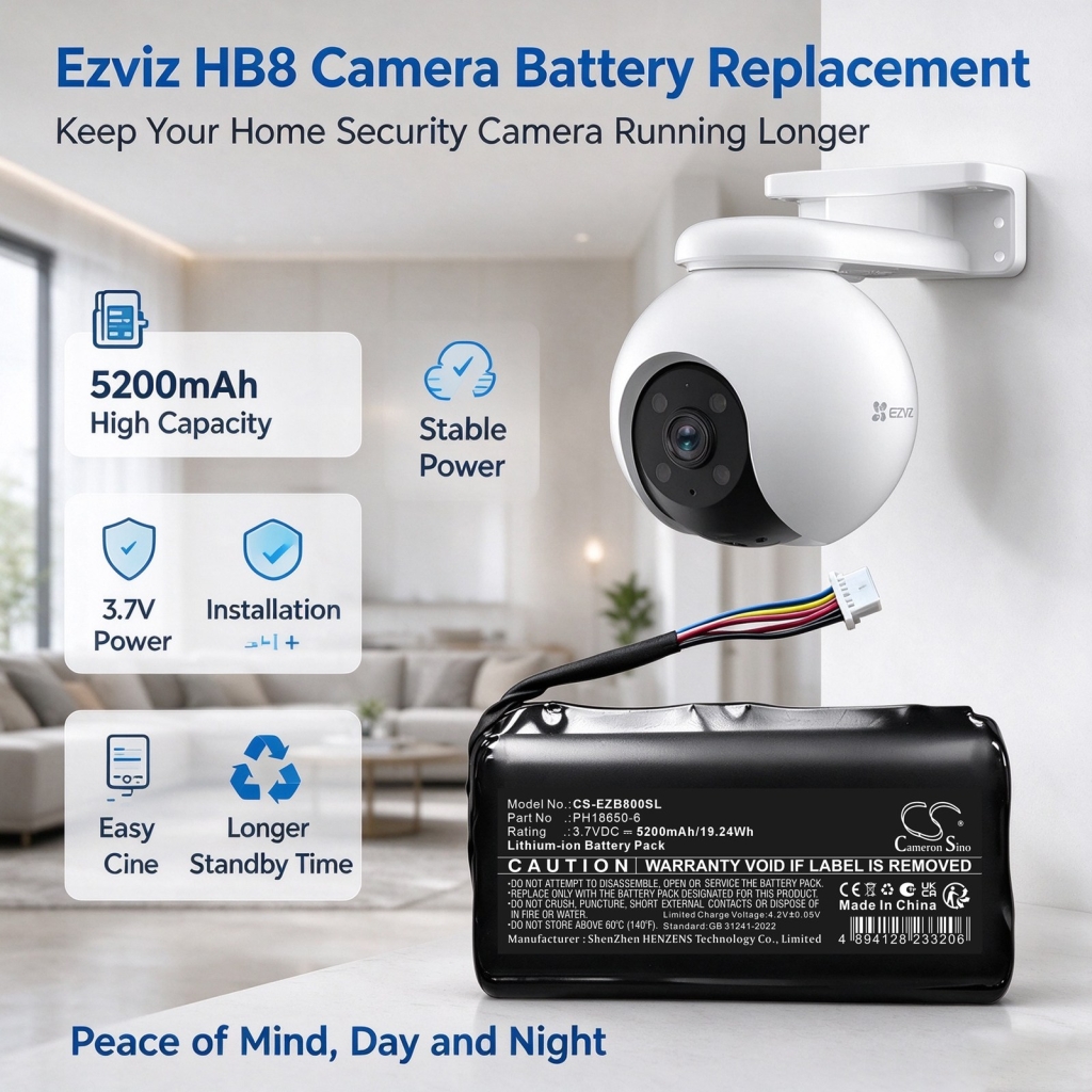 Baterías compatible con Ezviz EP3X EP3X CS-EZB800SL