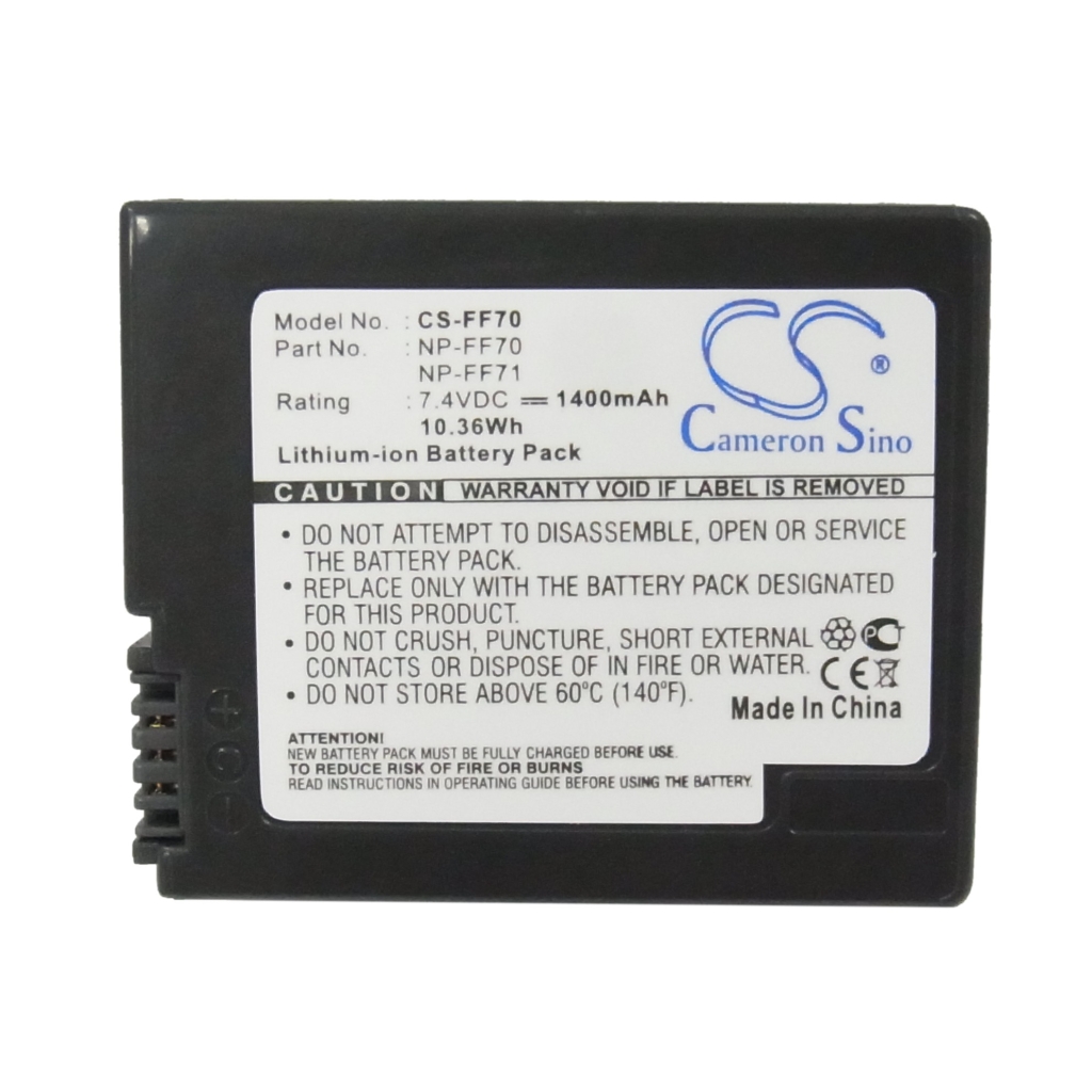 Reemplazo de batería compatible para Sony  NP-FF71S, NP-FF71, NP-FF70