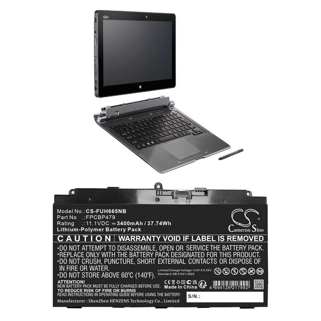 Batería para portátil Fujitsu CS-FUH665NB