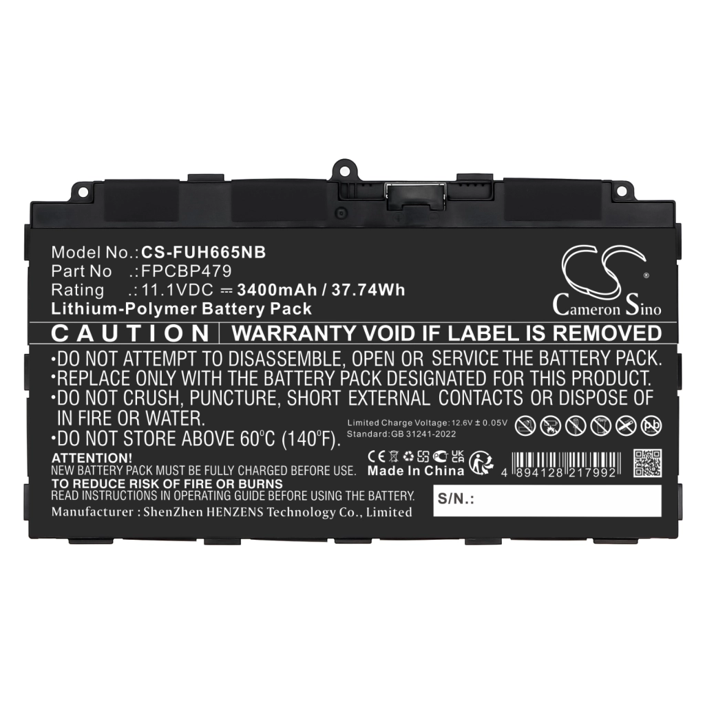 Batería para portátil Fujitsu Stylistic Q665