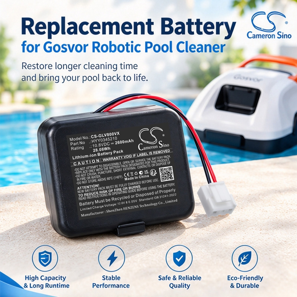 Baterías compatible con Gosvor LiteVac 800 Cordless Robotic Pool Cleaner CS-GLV800VX