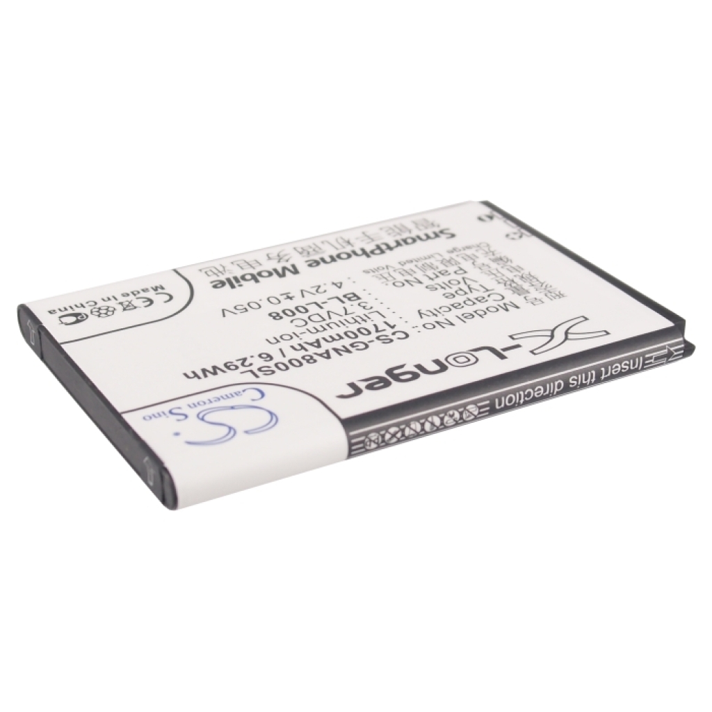 Cameron Sino X-Longer CS-GNA800SL vista de etiqueta trasera: 1700mAh, etiqueta X-Longer