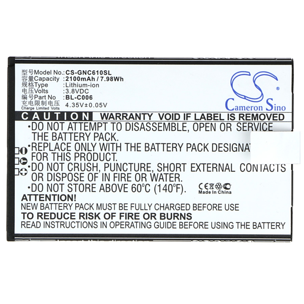 Batería compatible con GIONEE CS-GNC610SL