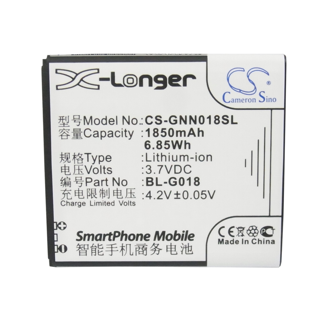 Cameron Sino X-Longer CS-GNN018SL 1850mAh 3.7V 6.85Wh Li-ion battery BL-G018