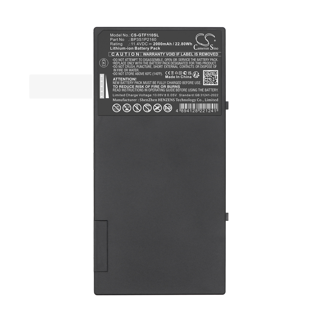 Batería de la tableta Getac CS-GTF110SL