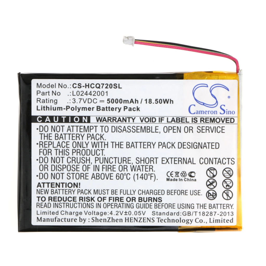 Batería de la tableta HP CS-HCQ720SL