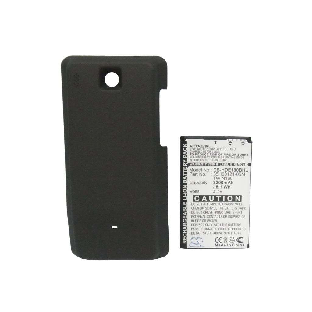 Cameron Sino CS-HDE190BHL vista de etiqueta frontal: 2200mAh 3,7V, tapa trasera extendida oscura