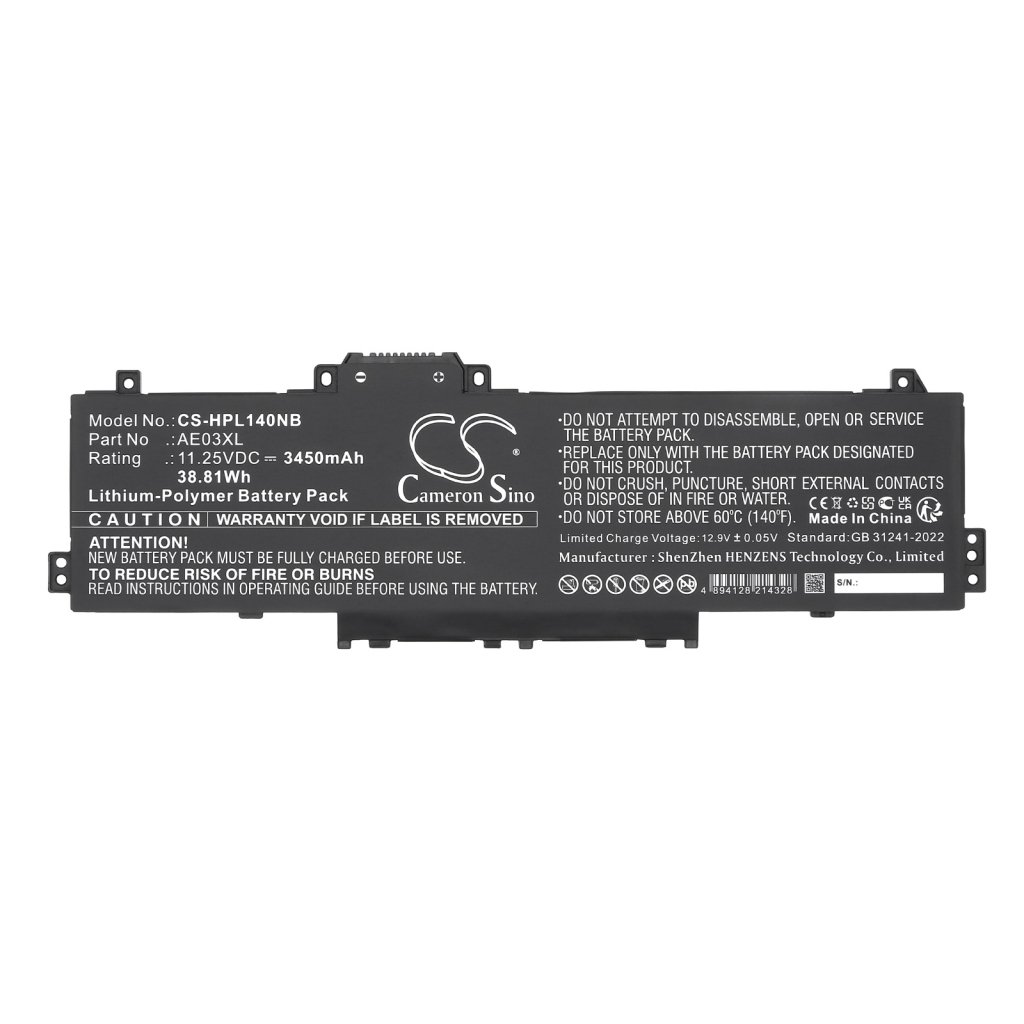 Batería para portátil HP CS-HPL140NB