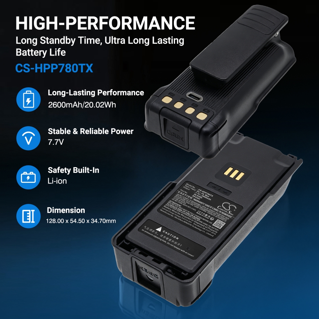 Batería compatible con Hytera CS-HPP780TX