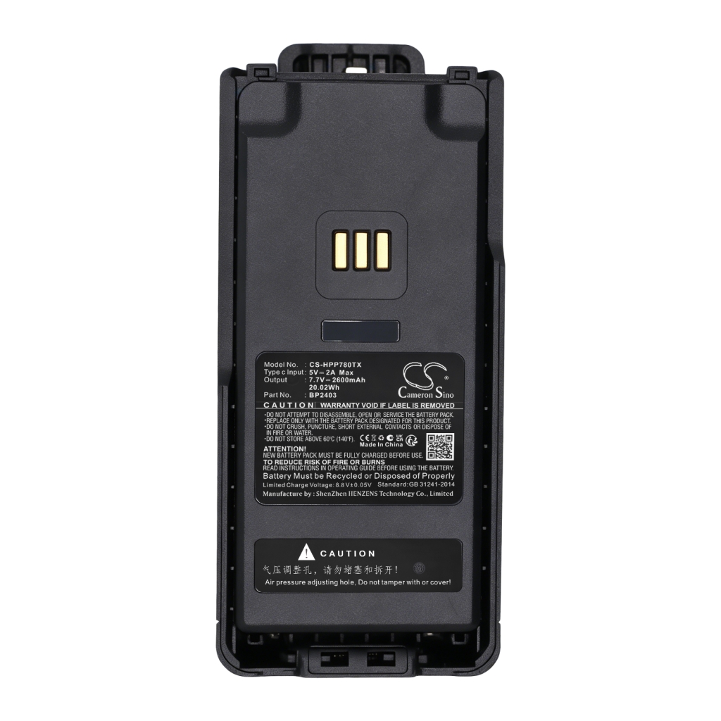 Batería compatible con Hytera CS-HPP780TX