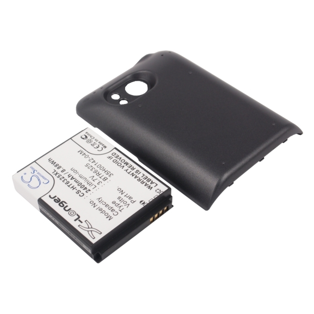 Cameron Sino CS-HT6325XL – inner side of back cover and battery caution label