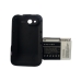 Cameron Sino CS-HTA510XL battery in black cover alternate angle, CAUTION label text