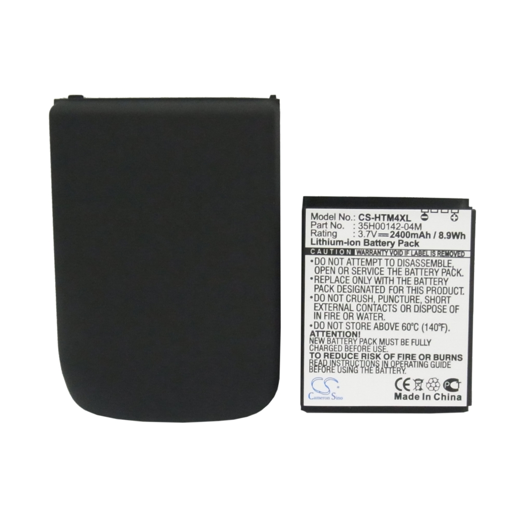 Cameron Sino CS-HTM4XL etiqueta de especificaciones de batería con tapa trasera extendida plana negra: 3,7V 2400mAh Li-ion