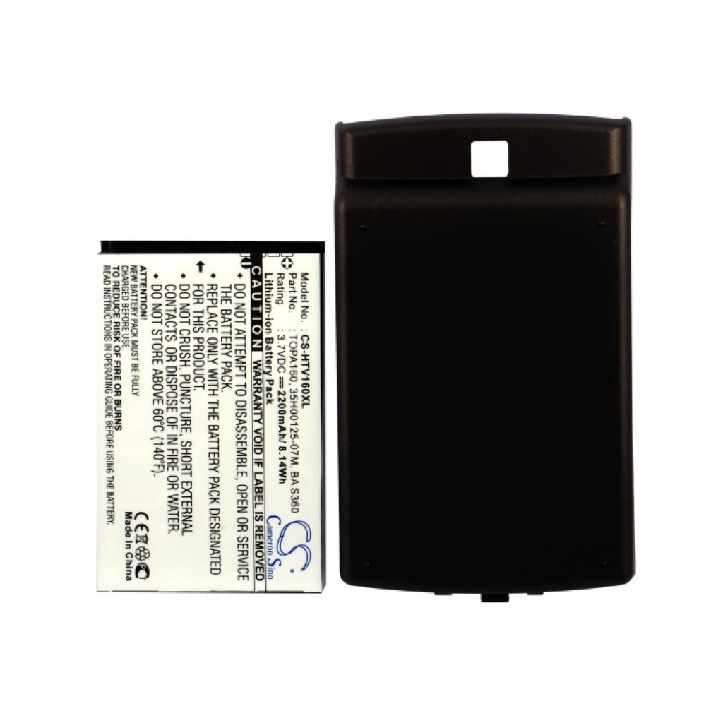 Cameron Sino CS-HTV160XL tapa trasera y batería, lado negro con logotipo y código de barras