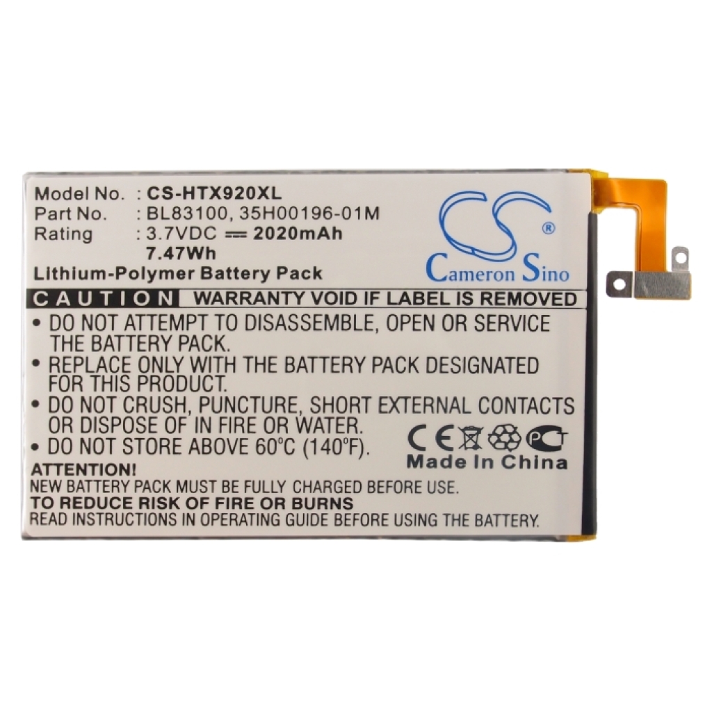 Batería compatible con HTC CS-HTX920XL