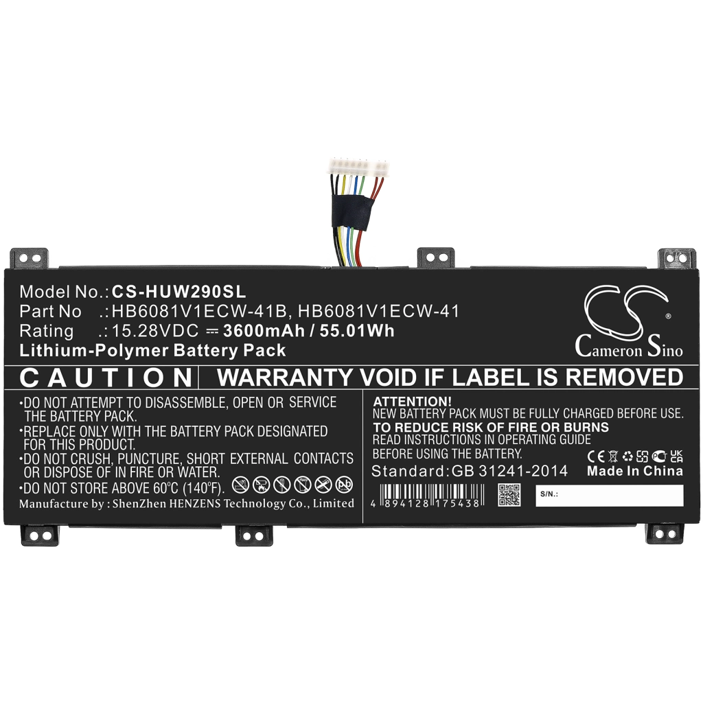 Batería para portátil Huawei CS-HUW290SL