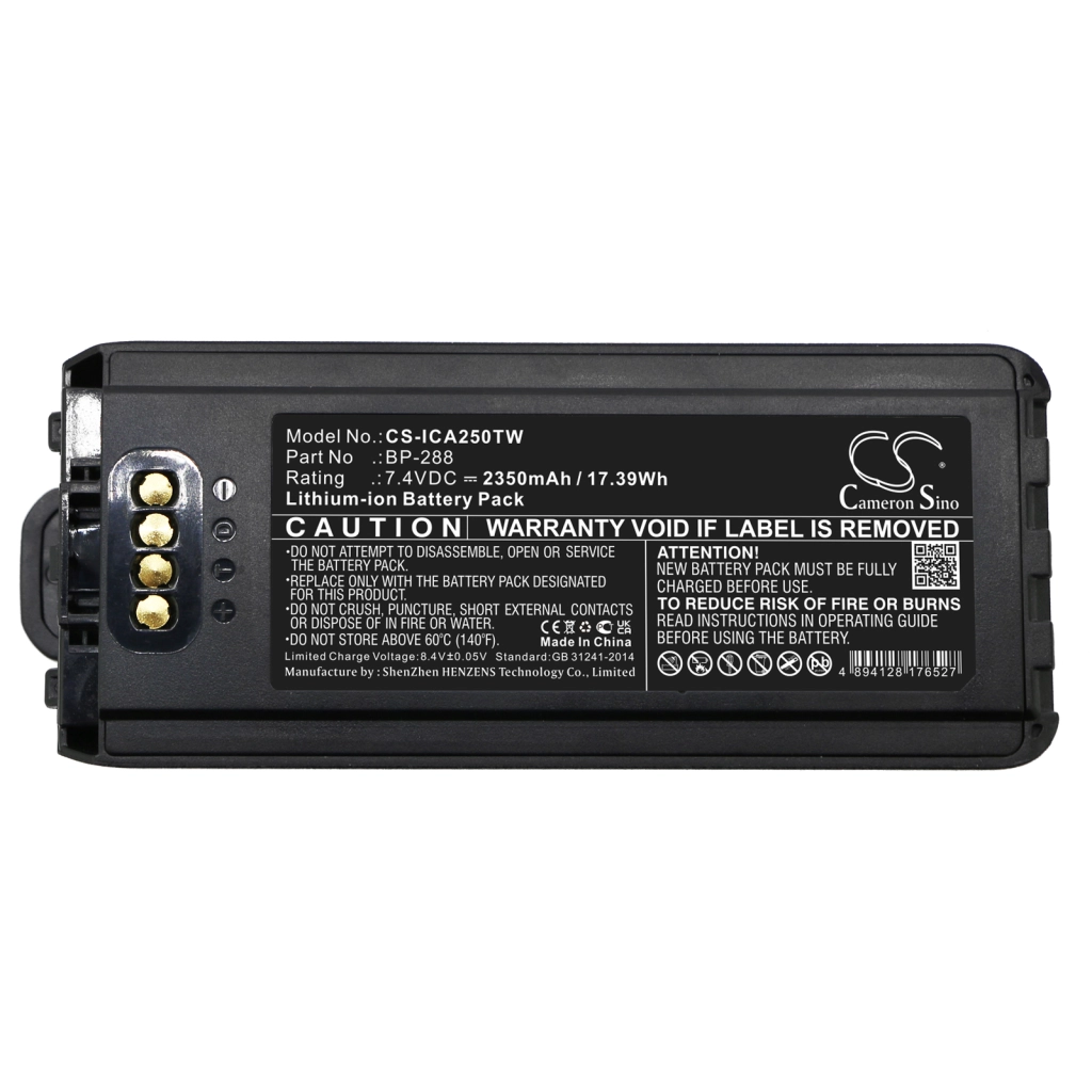 Batería de radio de dos vías Icom CS-ICA250TW
