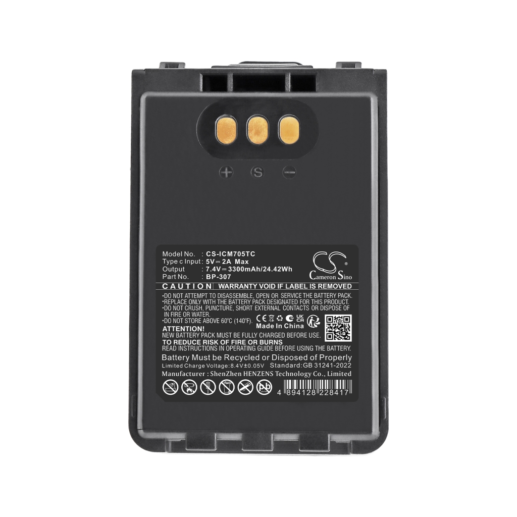 Batería compatible con Icom CS-ICM705TC