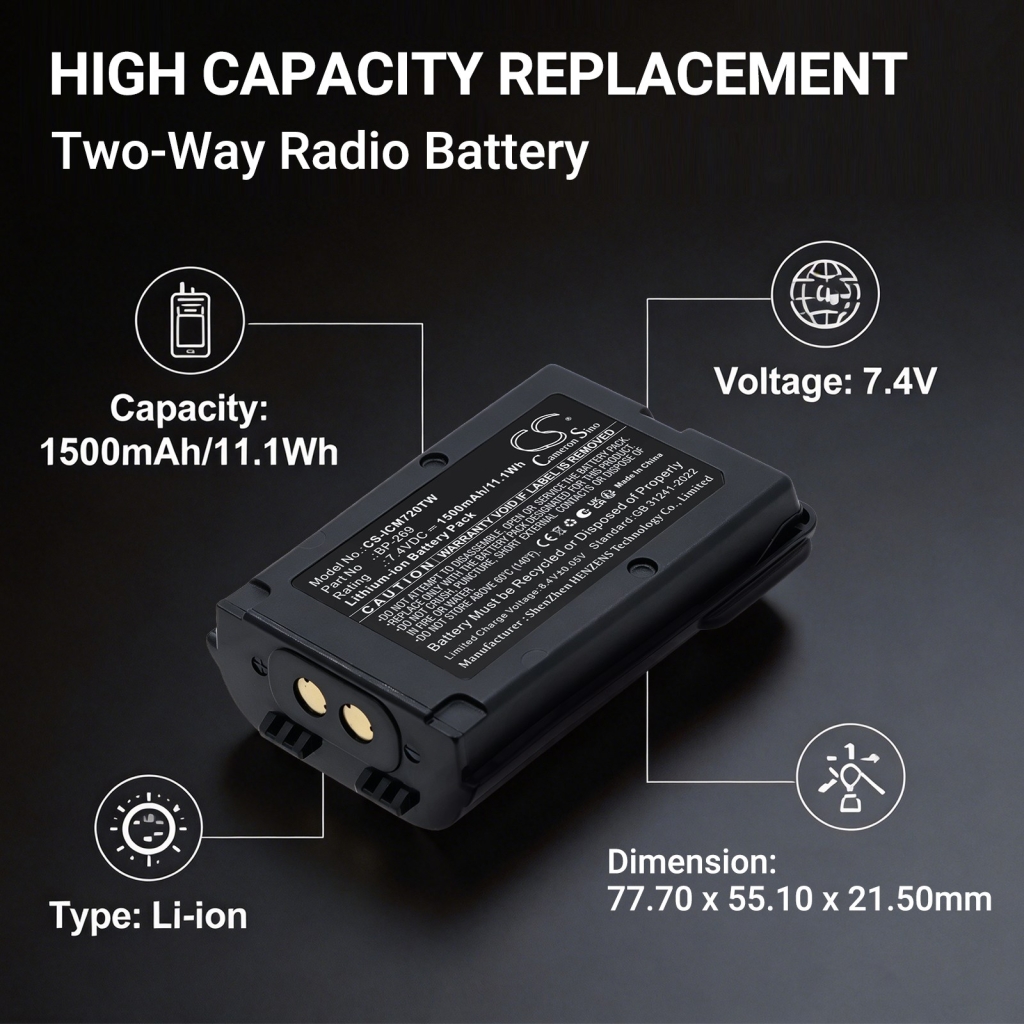 Baterías compatible con Icom IC-M72J IC-M72J CS-ICM720TW
