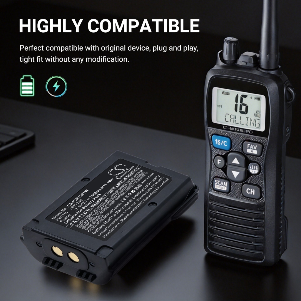 Baterías compatible con Icom IC-M72J IC-M72J CS-ICM720TW
