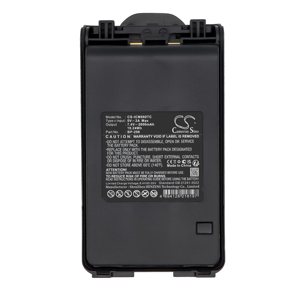 Batería de radio de dos vías Icom CS-ICM860TC