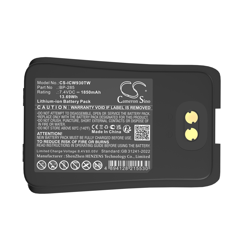 Batería de radio de dos vías Icom CS-ICW930TW