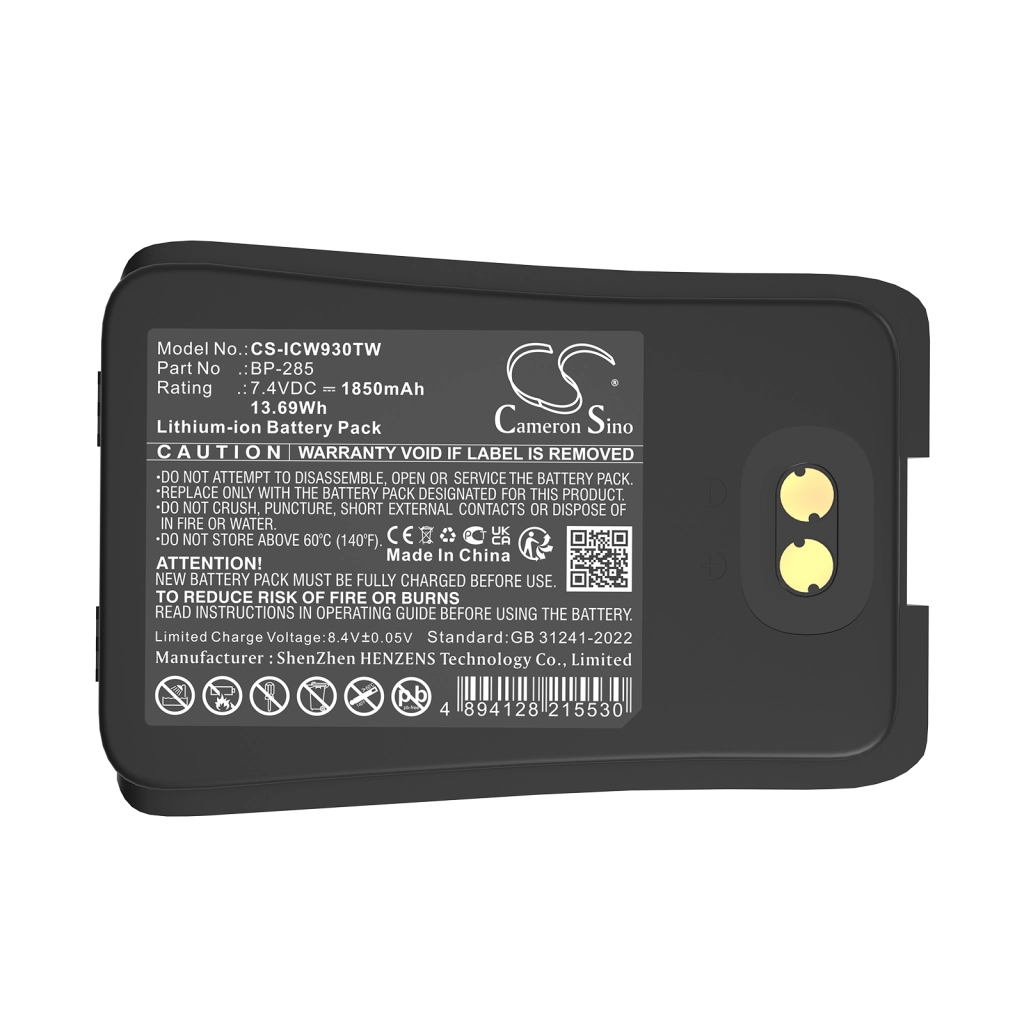 Batería de radio de dos vías Icom CS-ICW930TW