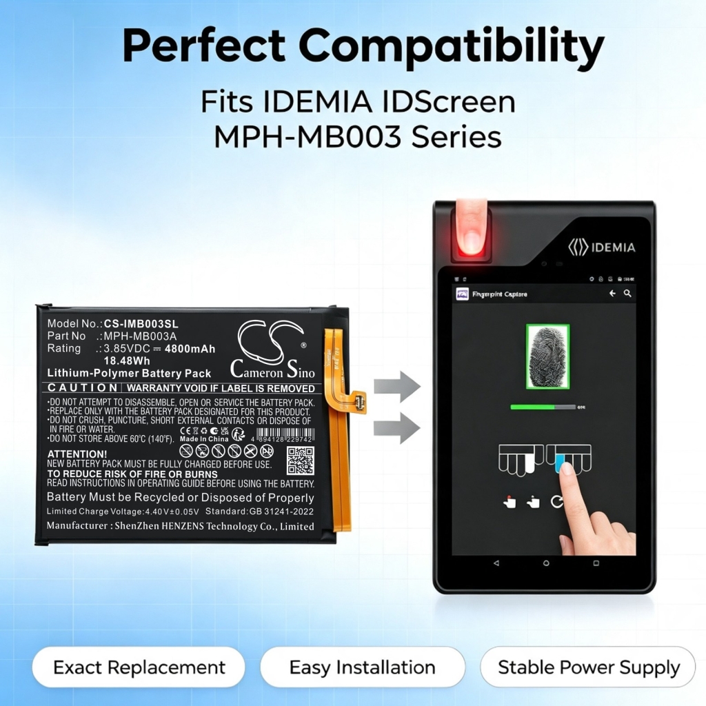 Batería compatible con Idemia CS-IMB003SL