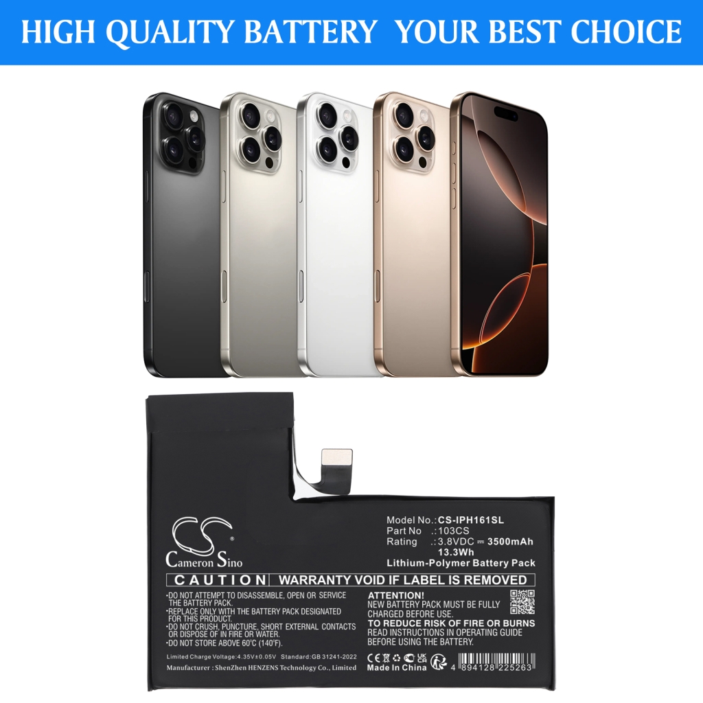 Batería del teléfono móvil Apple CS-IPH161SL