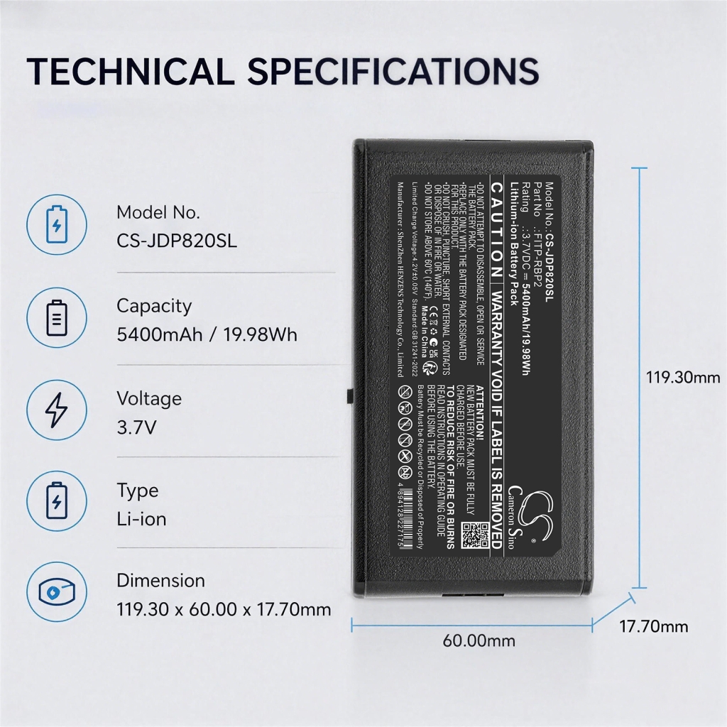 Batería compatible con Viavi CS-JDP820SL