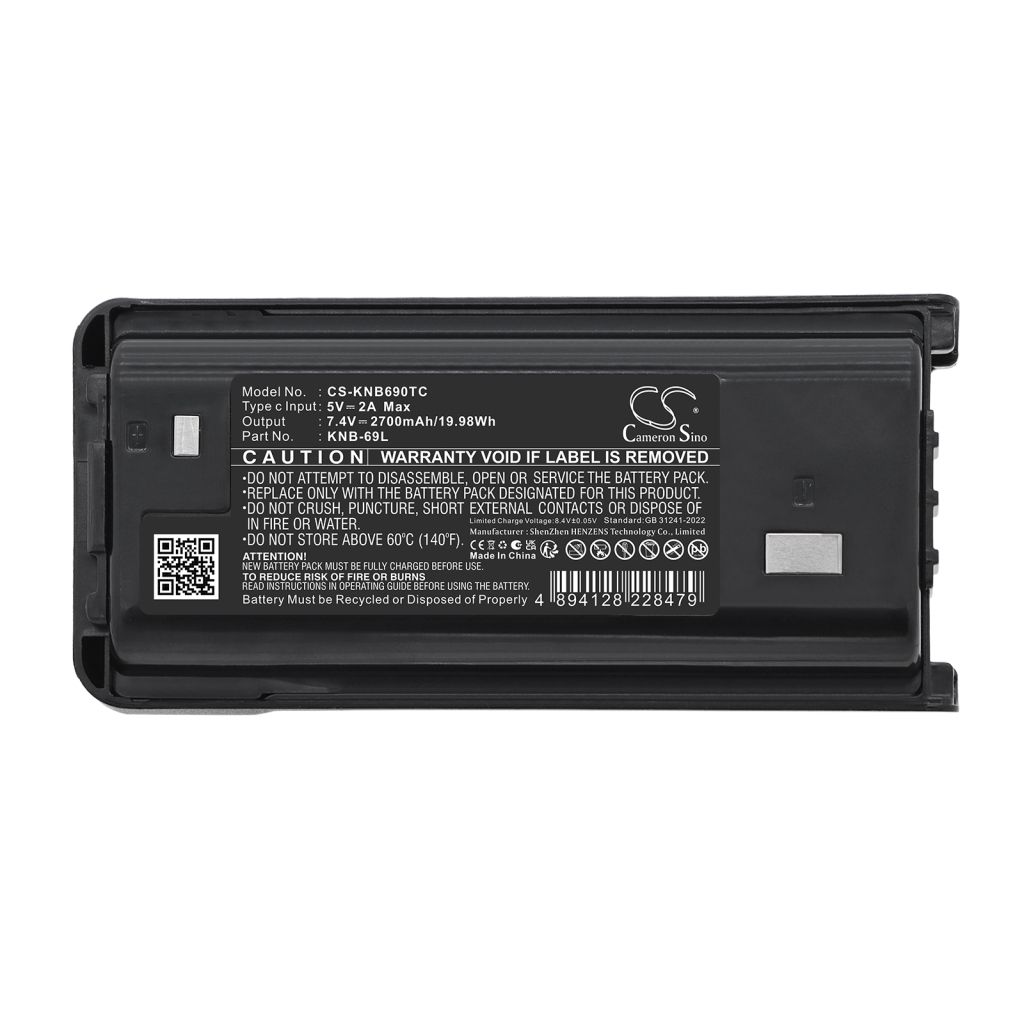 Batería Li-ion Cameron Sino CS-KNB690TC 7,4V 2700mAh para radio Kenwood