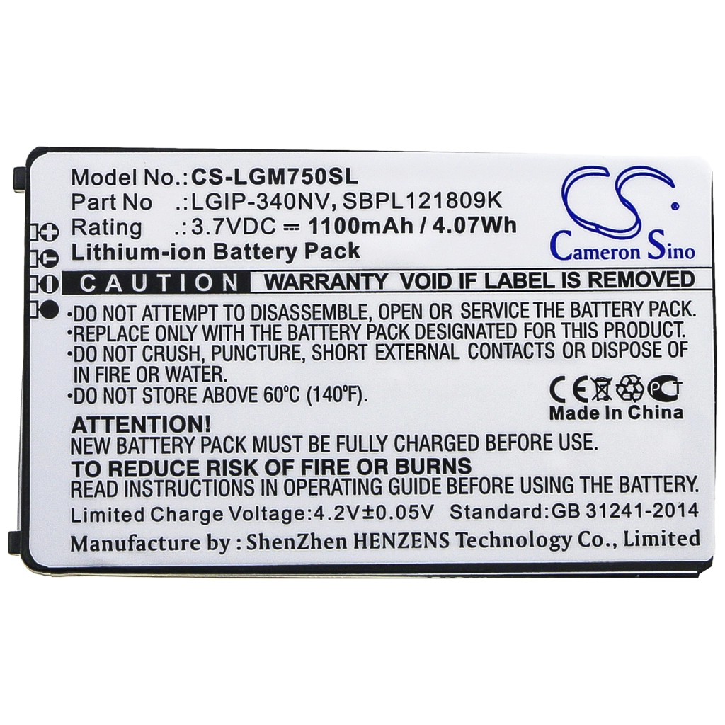 Batería del teléfono móvil LG CS-LGM750SL